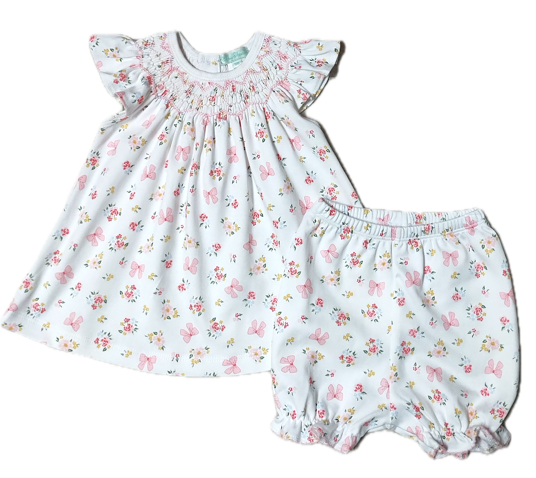 Bows & Flowers Bishop Dress - Little Threads Inc. Children's Clothing