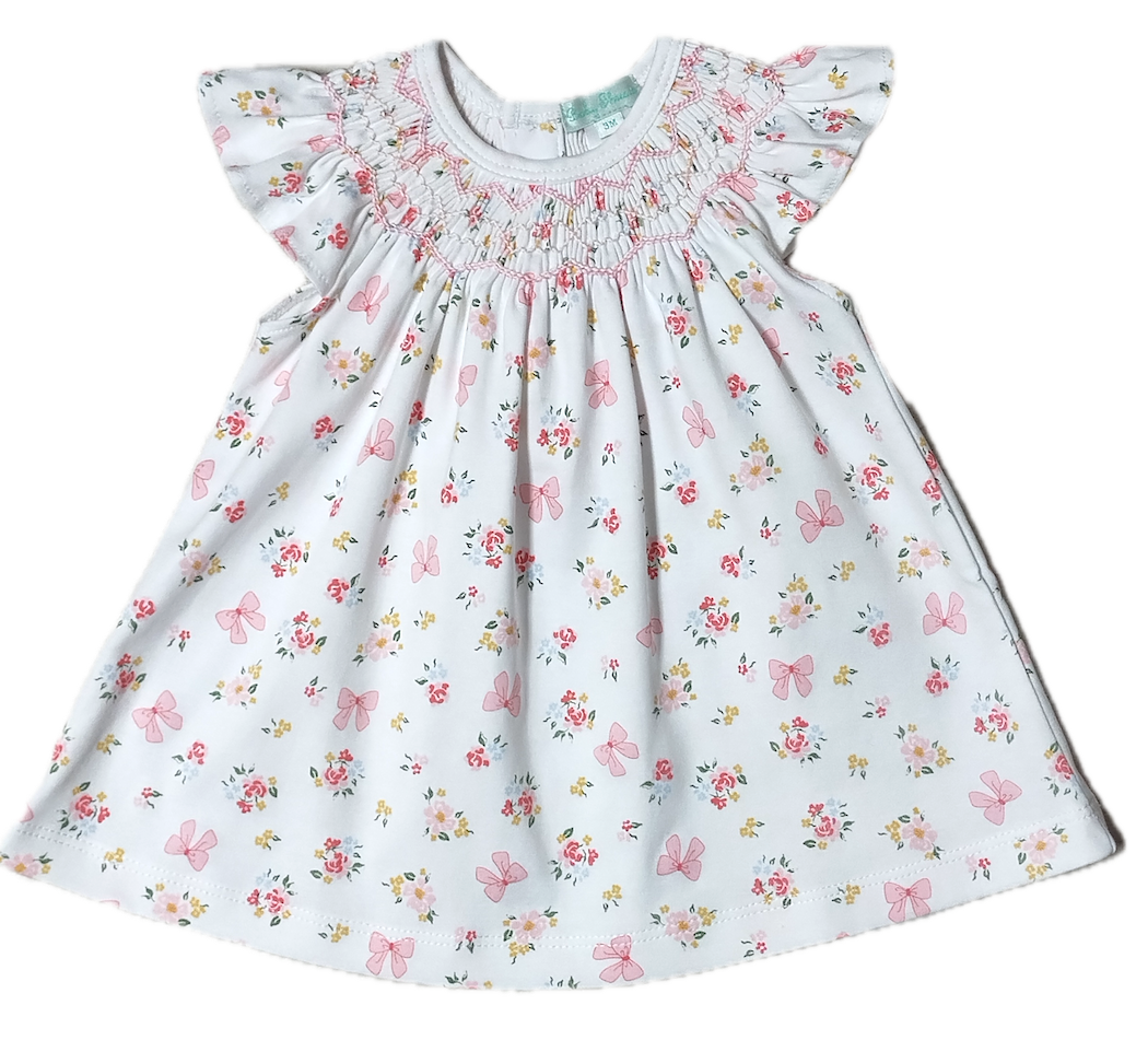 Bows & Flowers Bishop Dress - Little Threads Inc. Children's Clothing