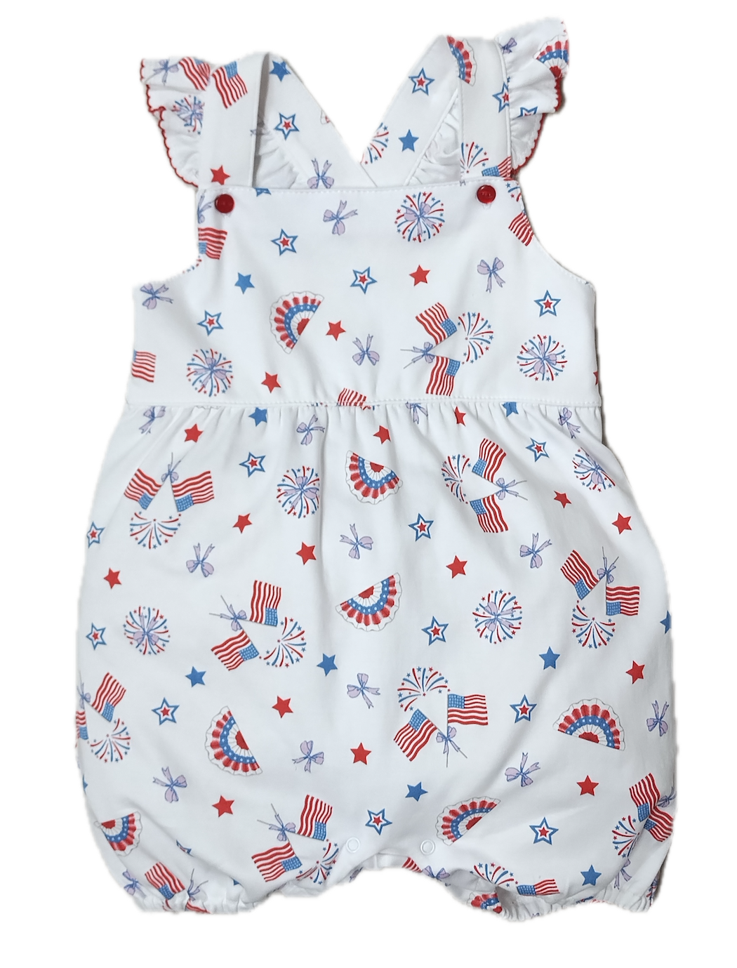 Star Spangled Banner Girls romper and hat set - Little Threads Inc. Children's Clothing