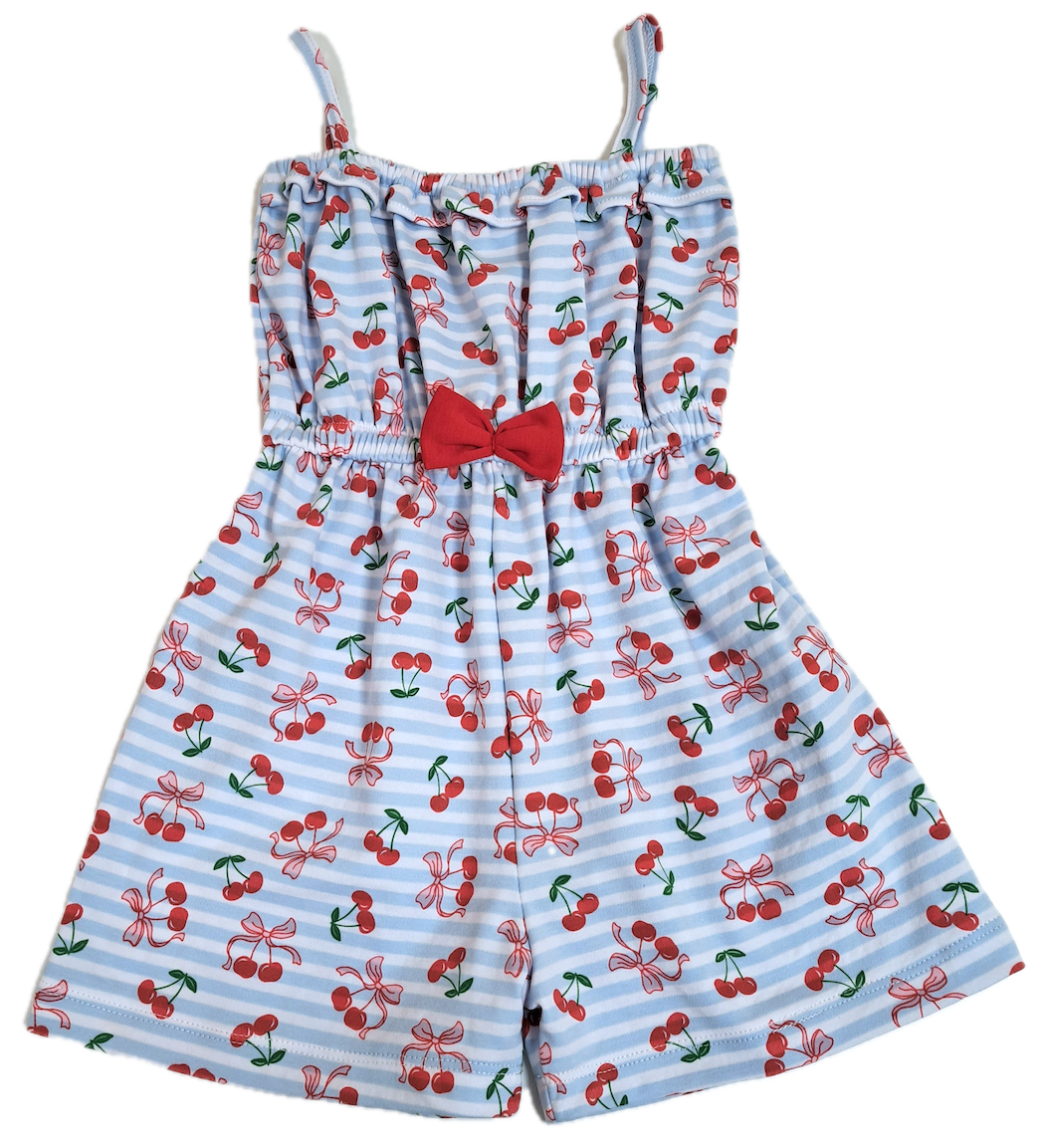 Cherry Print Girl's romper - Little Threads Inc. Children's Clothing
