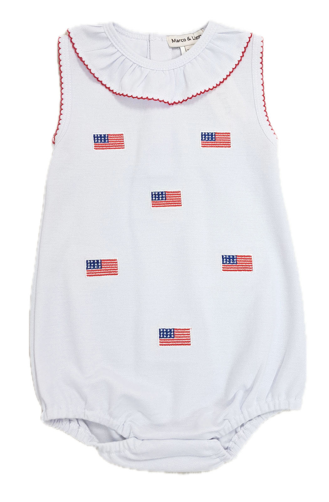 Star Spangled Banner Girls Flags Romper - Little Threads Inc. Children's Clothing