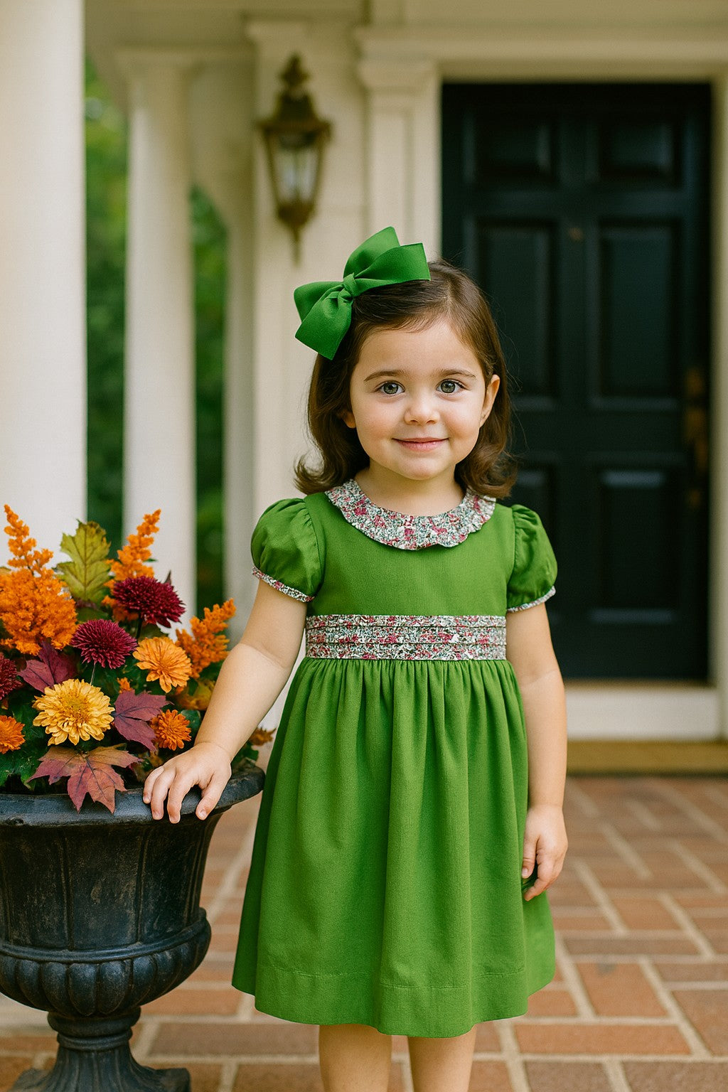 Janelle Green Corduroy classic dress - Little Threads Inc. Children's Clothing