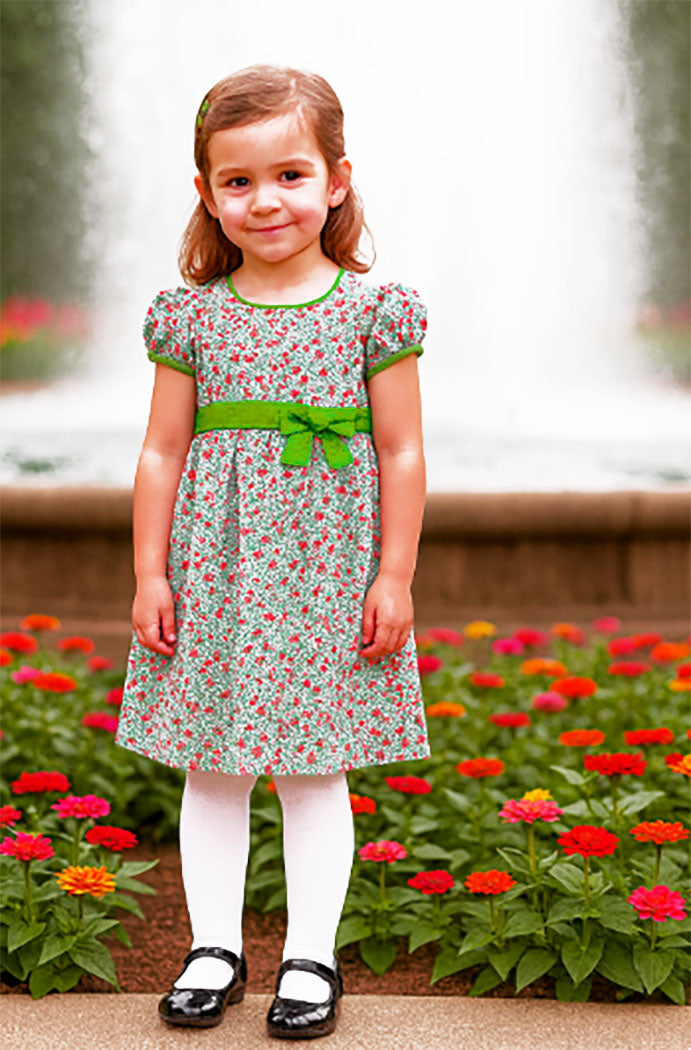 Janelle Floral Cotton Classic Girl's Dress - Little Threads Inc. Children's Clothing