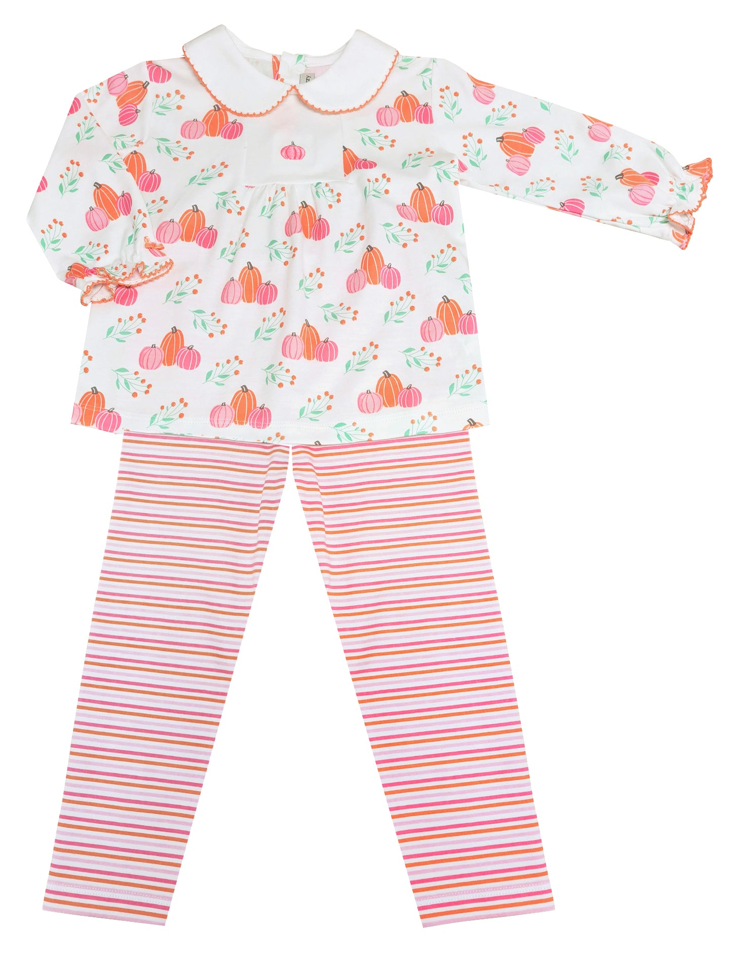 Pumpkin knit girls pants set - Little Threads Inc. Children's Clothing