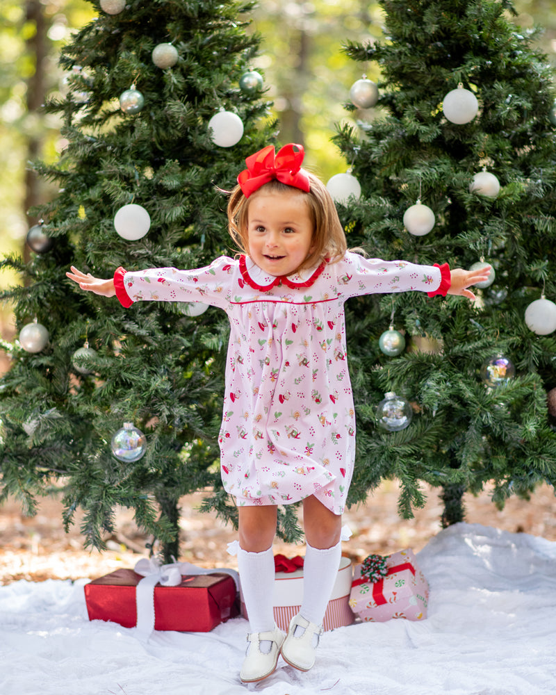 Girl's "Christmas Mice" Pima Cotton Float Dress - Little Threads Inc. Children's Clothing