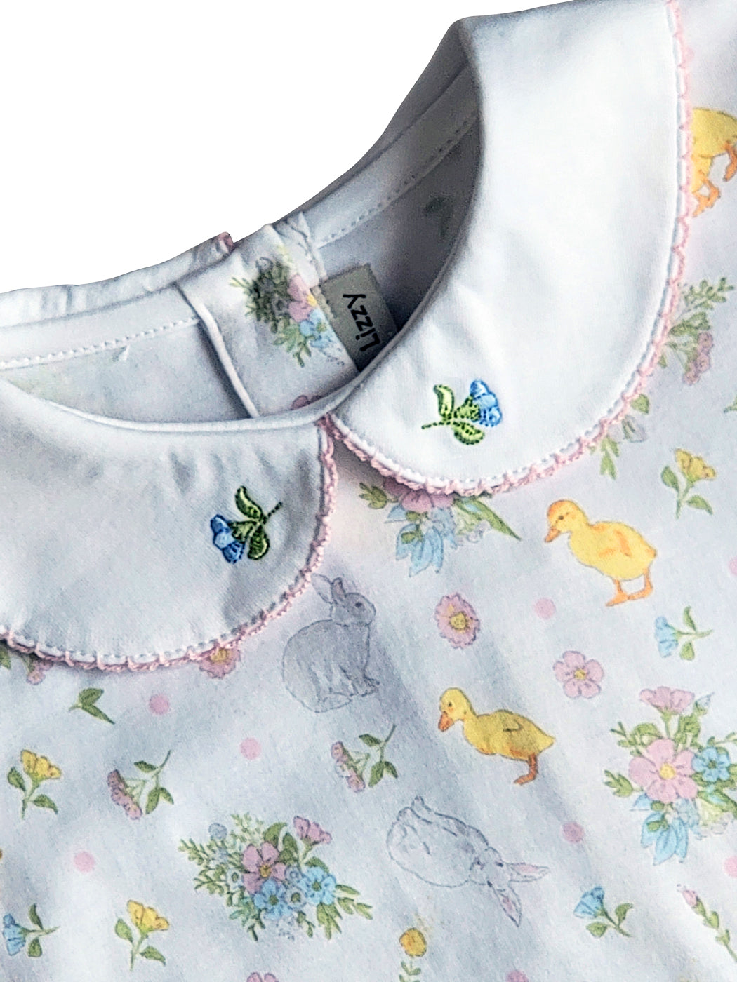 Easter Floral A line Girls Dress Pima Cotton - Little Threads Inc. Children's Clothing