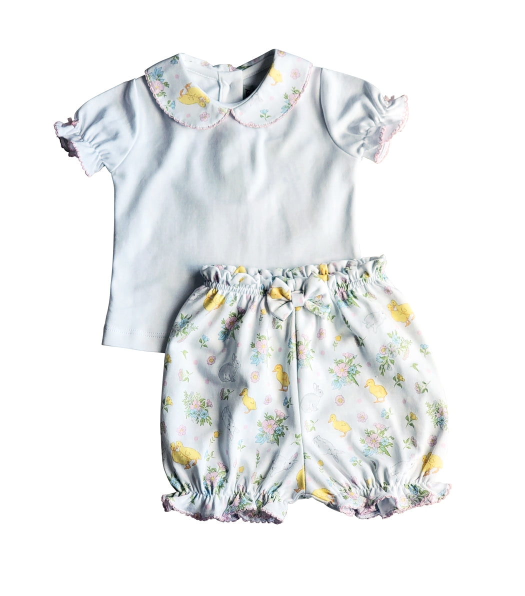 Easter Floral Baby Diaper Set Pima Cotton - Little Threads Inc. Children's Clothing