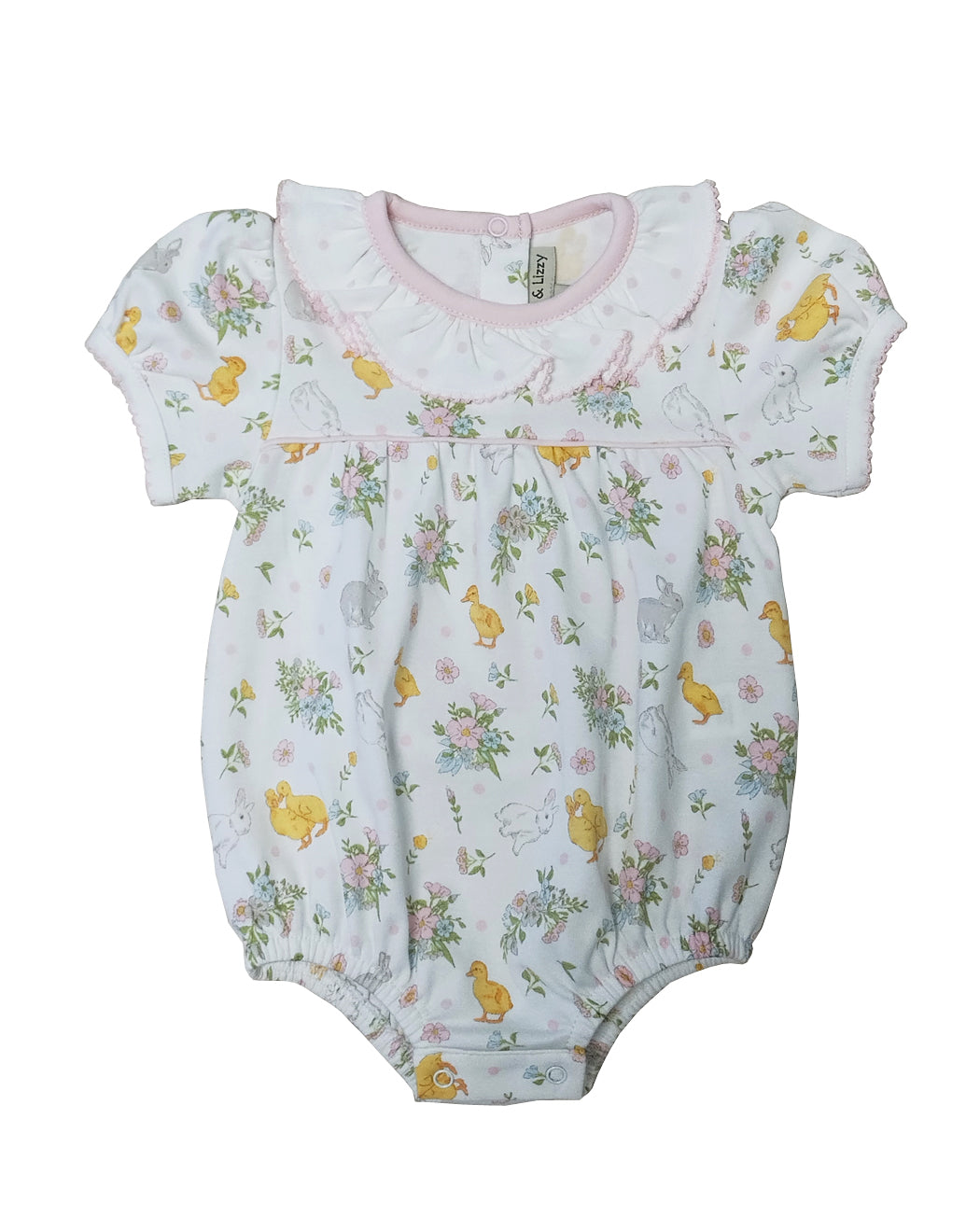 Baby Girl's "Easter Floral" Pima Cotton Romper - Little Threads Inc. Children's Clothing