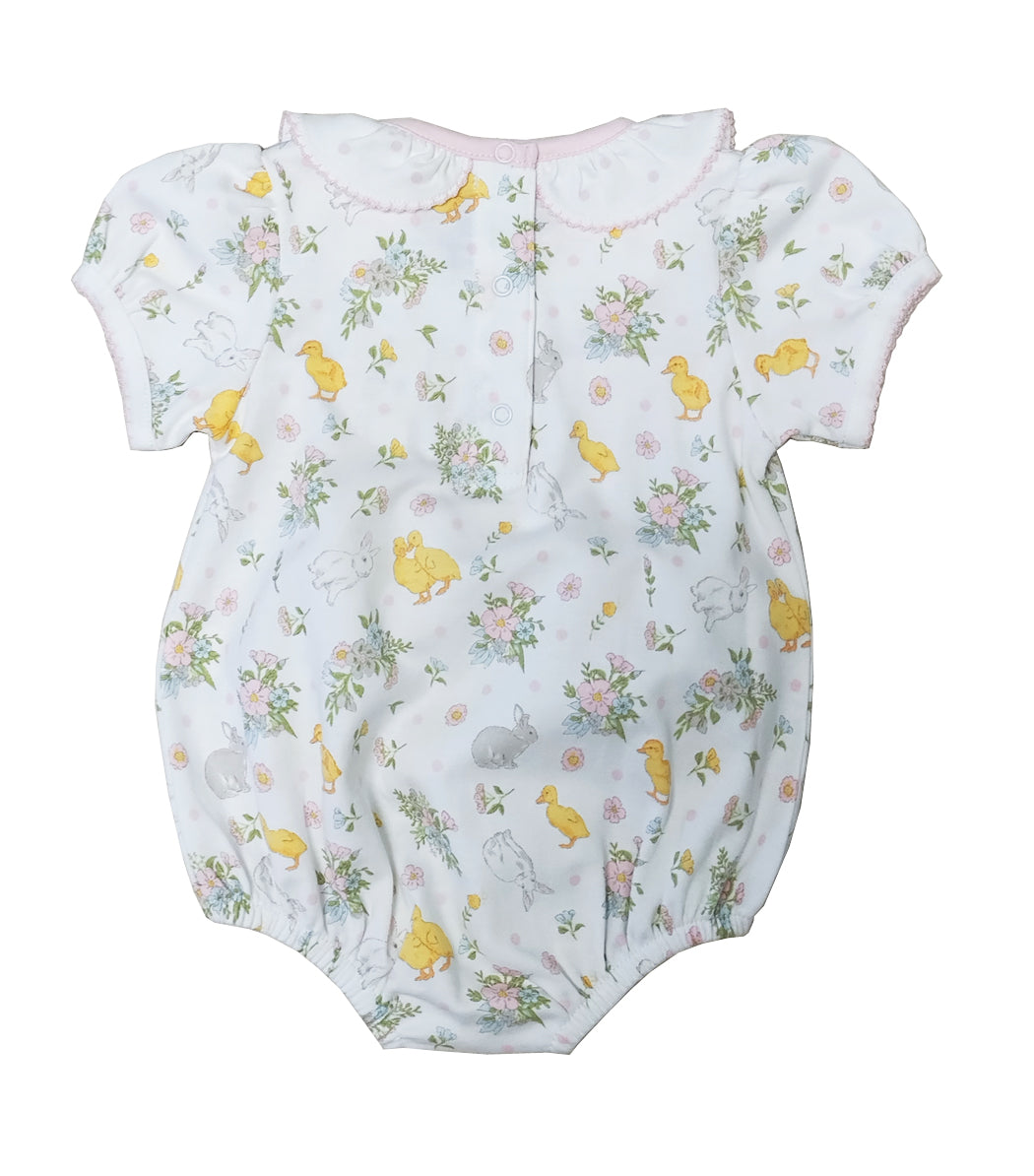 Baby Girl's "Easter Floral" Pima Cotton Romper - Little Threads Inc. Children's Clothing