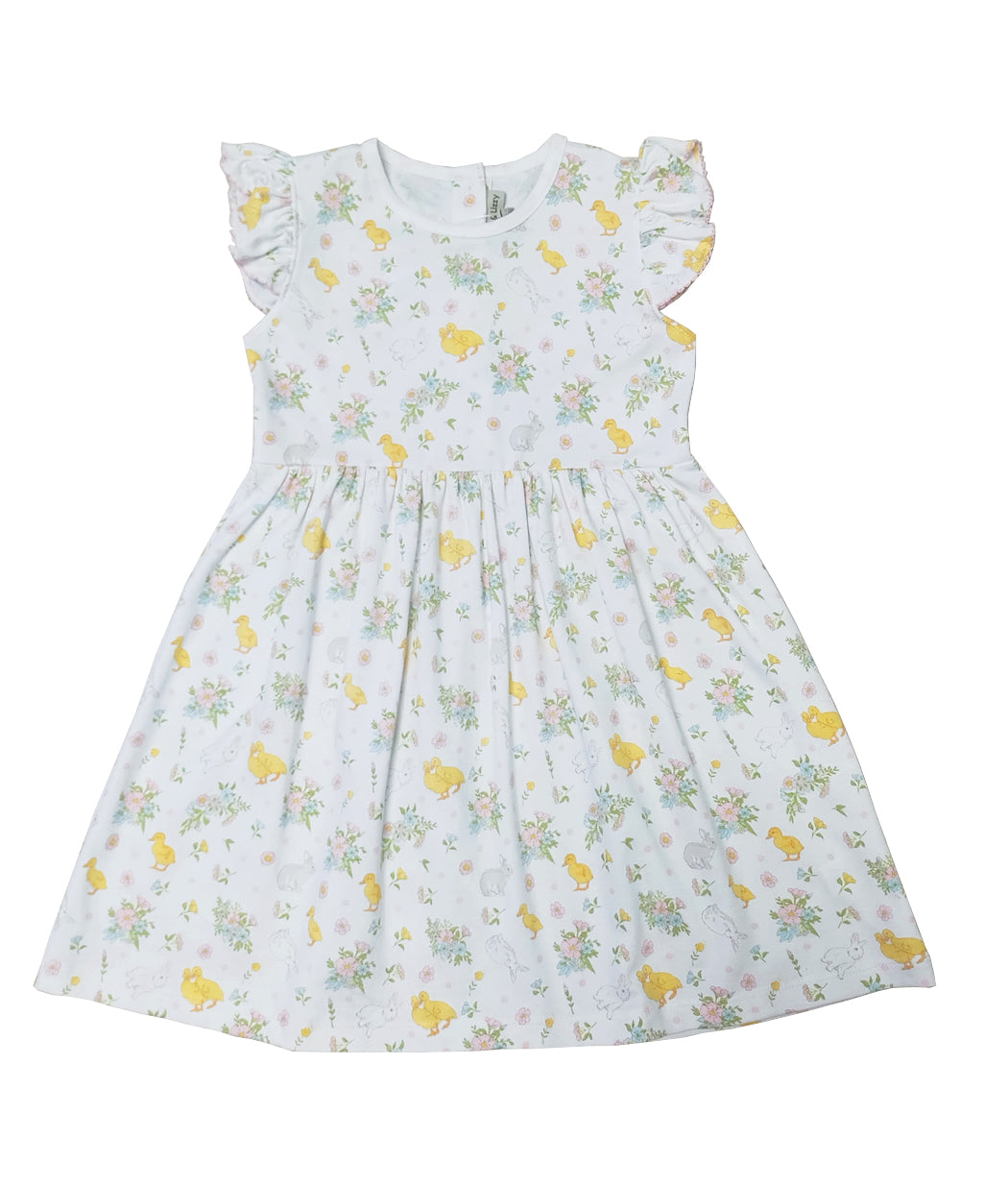 Girl's "Easter Floral" Pima Cotton Dress - Little Threads Inc. Children's Clothing