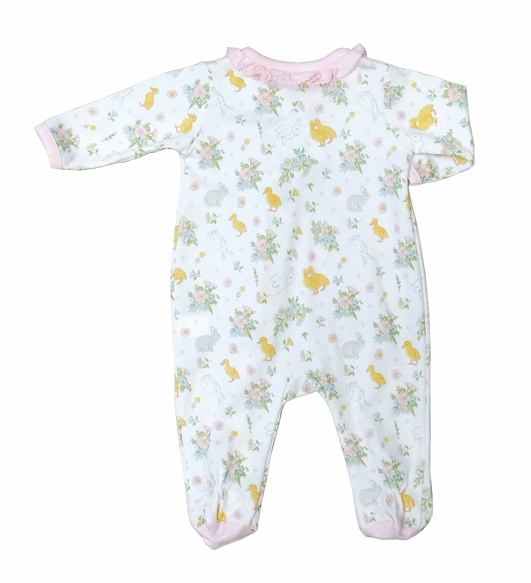 Baby Girl's "Easter Floral"  Zipper Footie - Little Threads Inc. Children's Clothing