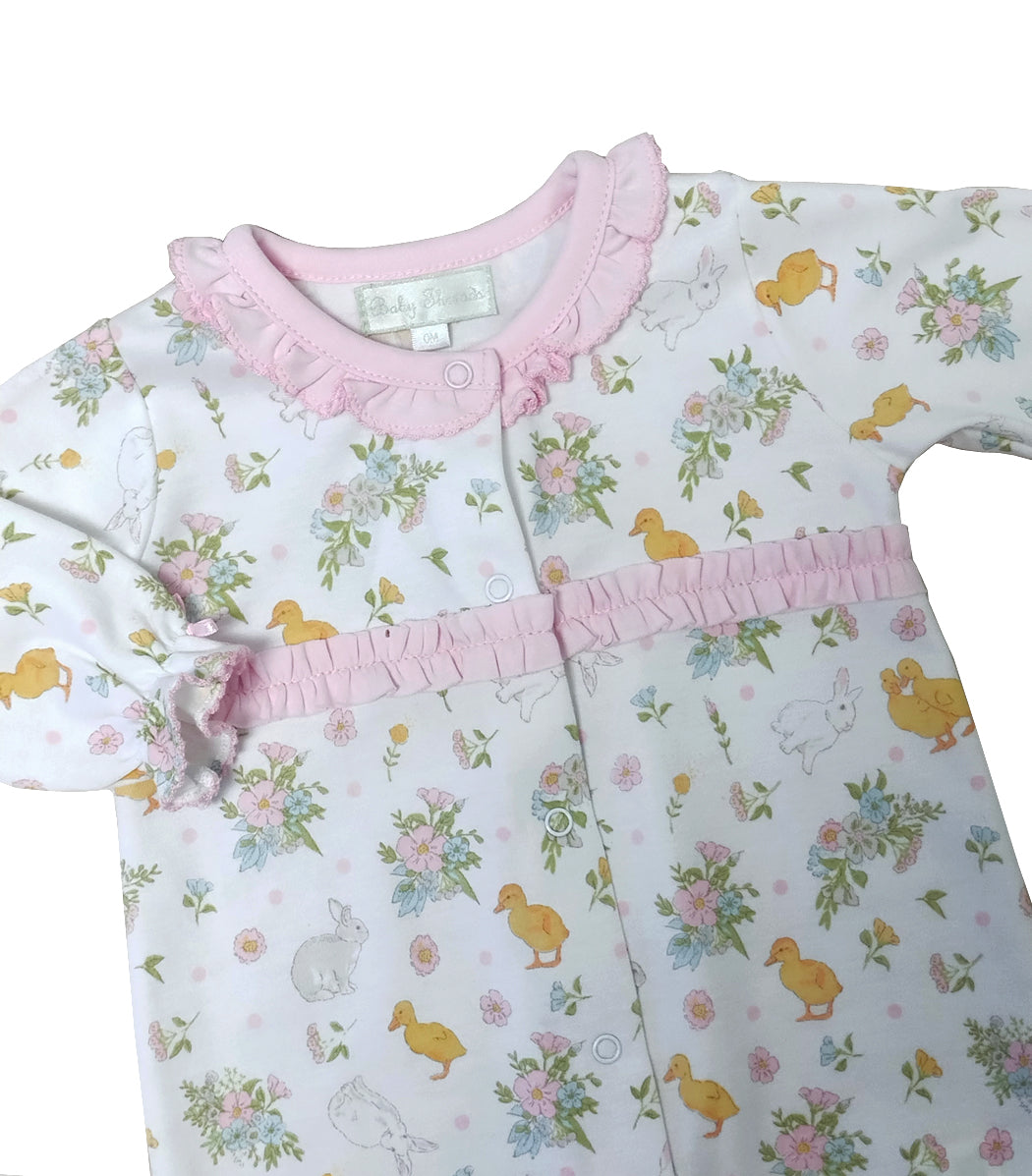 Baby Girl's "Easter Floral" Pima Cotton Converter Gown - Little Threads Inc. Children's Clothing