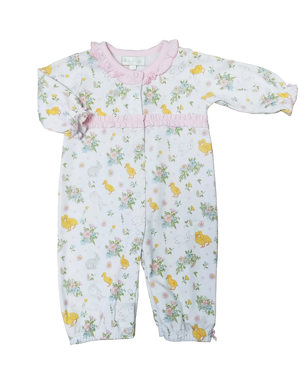 Baby Girl's "Easter Floral" Pima Cotton Converter Gown - Little Threads Inc. Children's Clothing