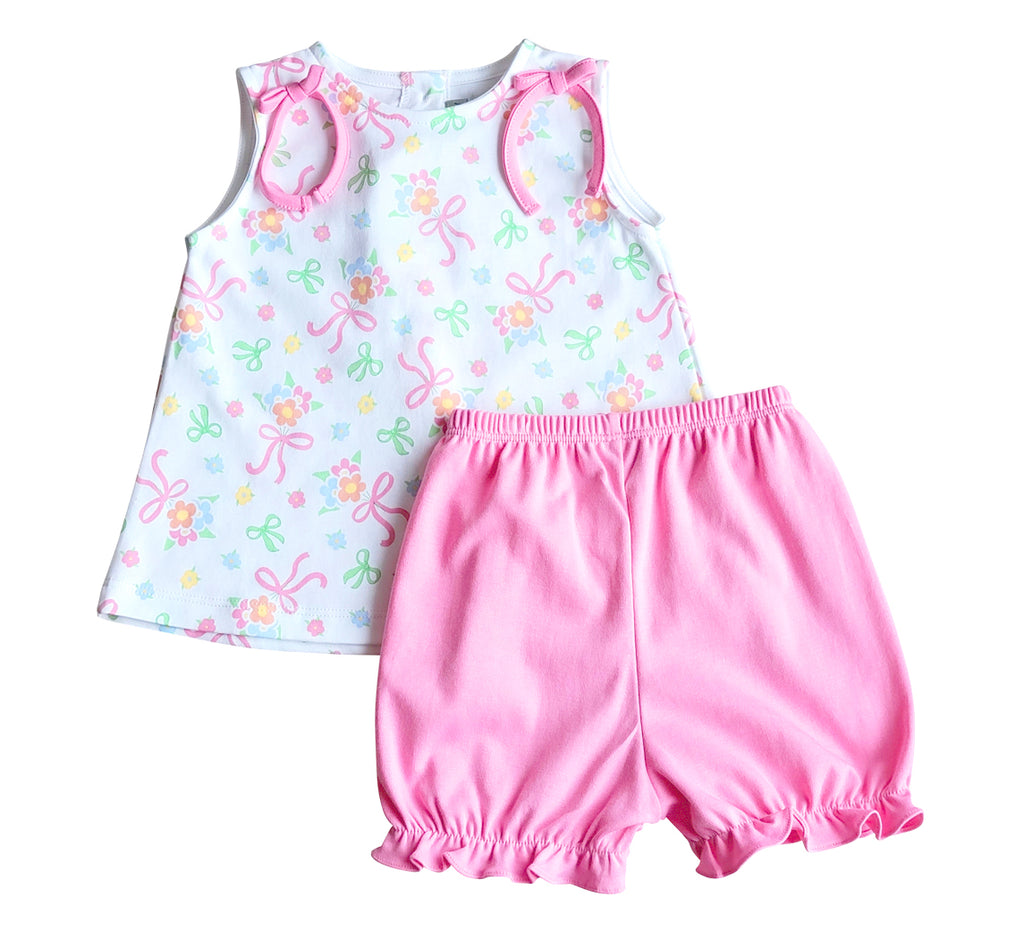 Bows and Flowers Baby Girl Popover Pima Cotton - Little Threads Inc. Children's Clothing