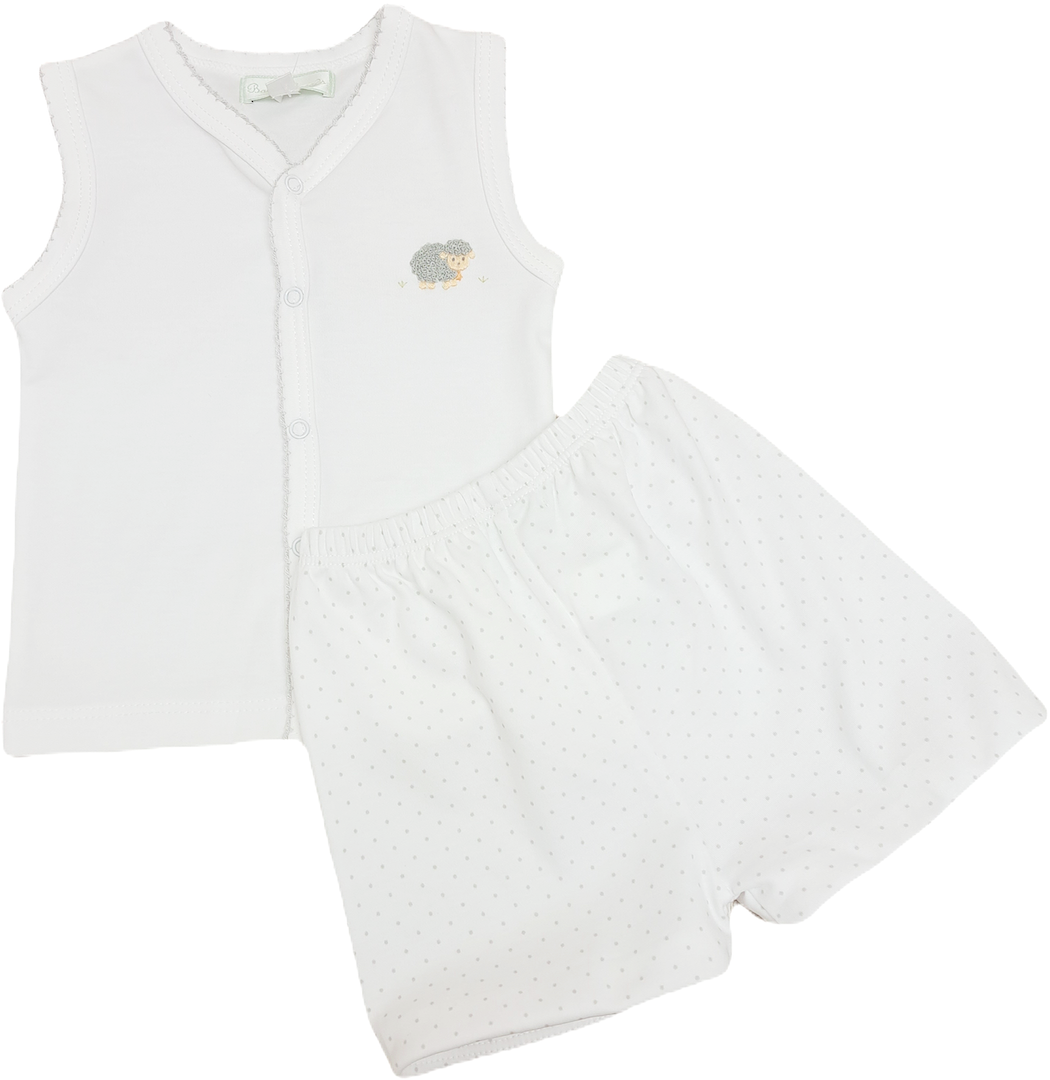 Baby's "Sheep" Unisex Pima Cotton Diaper Set - Little Threads Inc. Children's Clothing