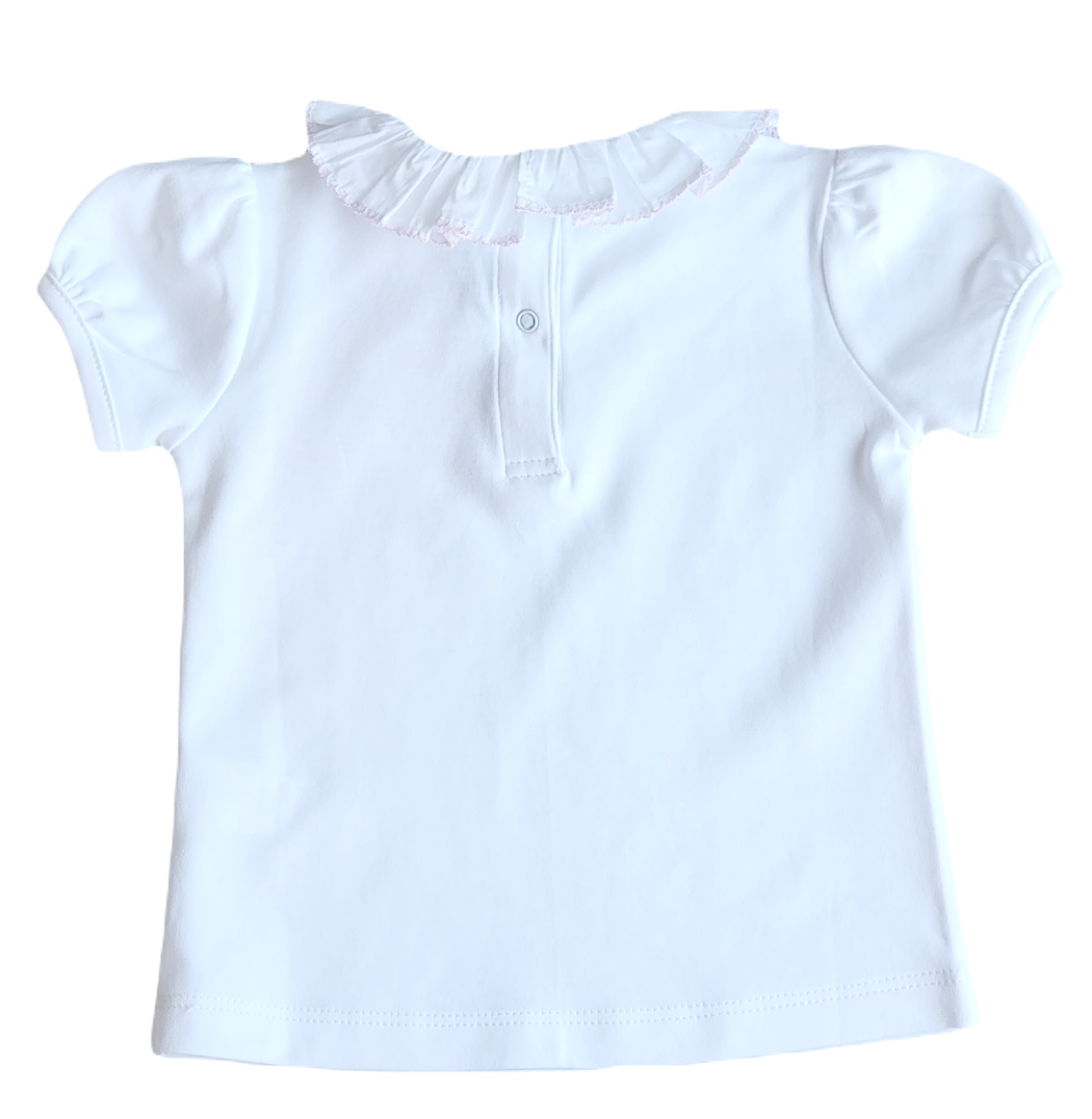 Classic tops White Pima Cotton girl's top - Spring again - Little Threads Inc. Children's Clothing
