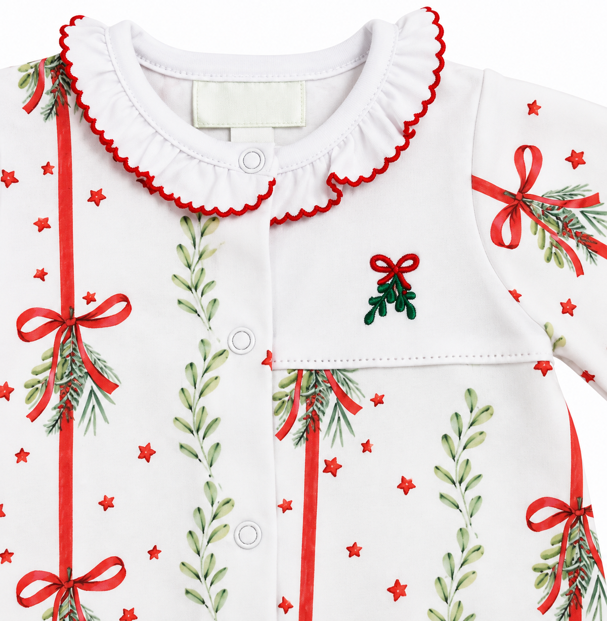 Mistletoe print baby girl converter gown