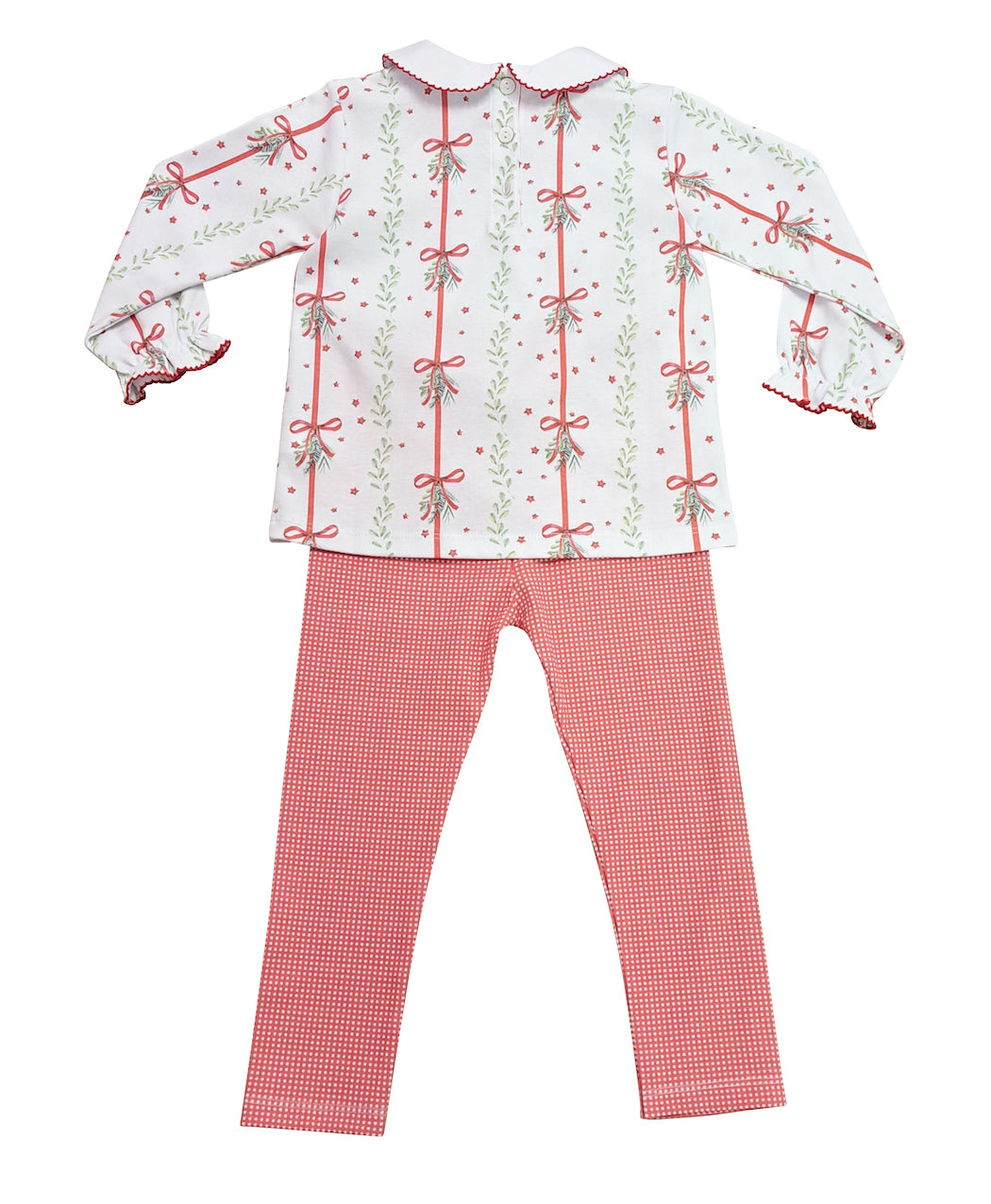 Christmas bows and Mistletoe Leggings Girl's Set - Little Threads Inc. Children's Clothing