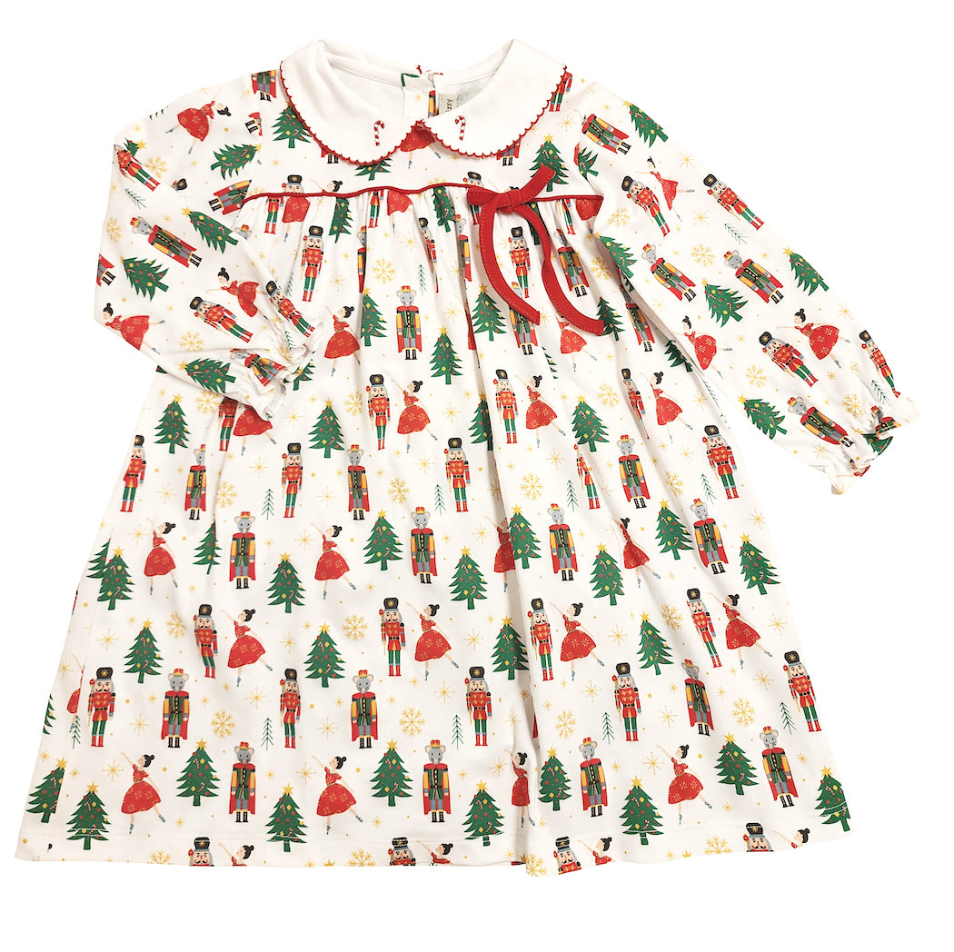 Christmas Nutcracker Print Christmas Float girl's Dress - Little Threads Inc. Children's Clothing