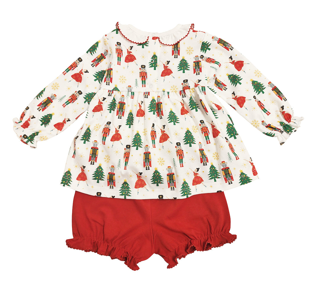 Christmas Nutcracker Print Baby Girl's Diaper Set - Little Threads Inc. Children's Clothing