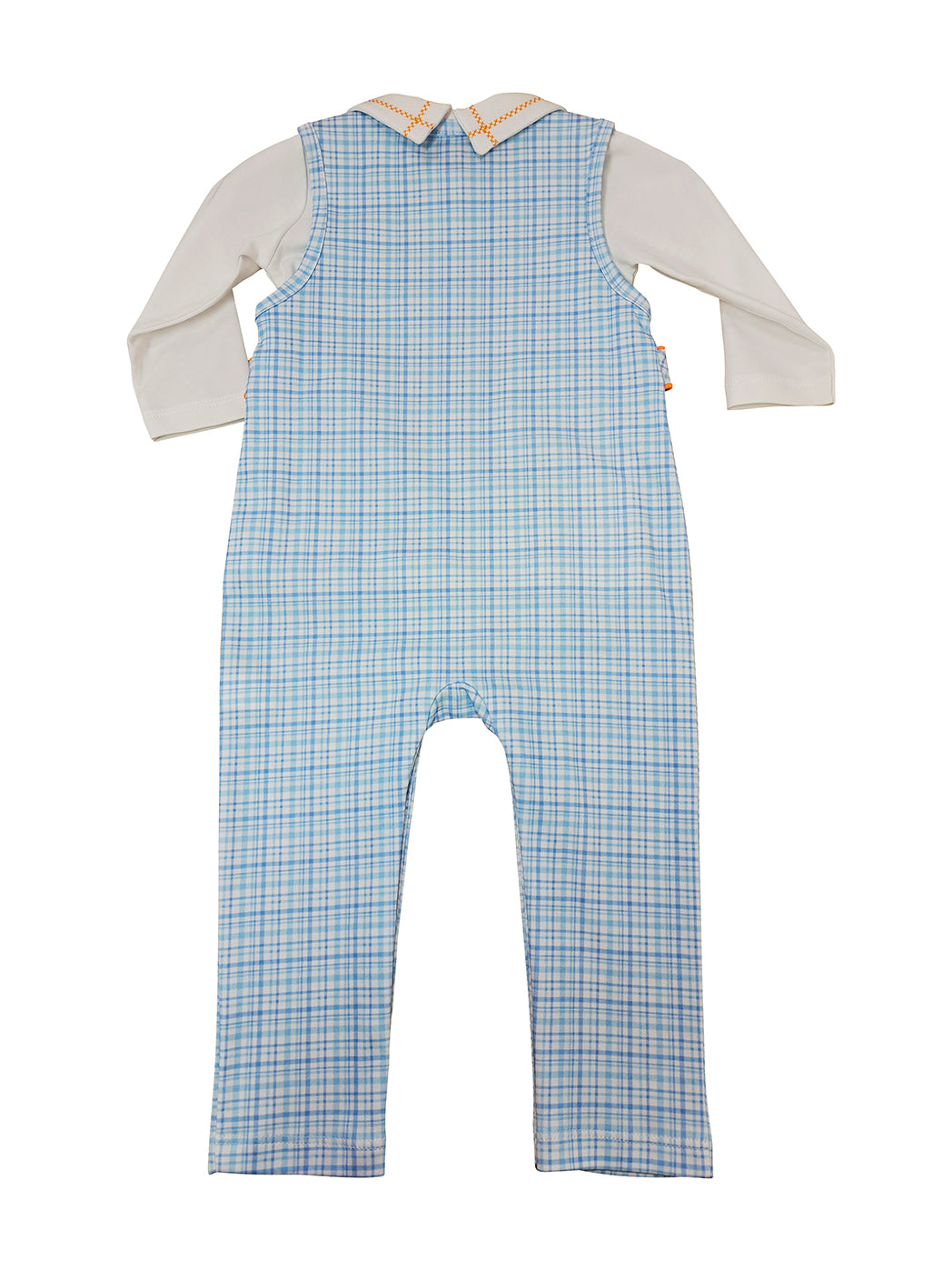 Fall Pumpkin - Plaid boy Longall set with Top Pima Cotton - Little Threads Inc. Children's Clothing