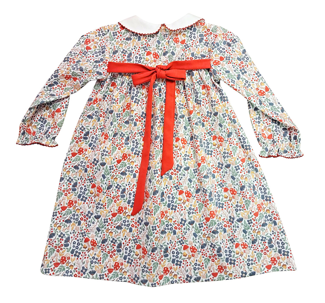 Fall Flowers girl Long Sleeve Float Pima cotton dress - Little Threads Inc. Children's Clothing