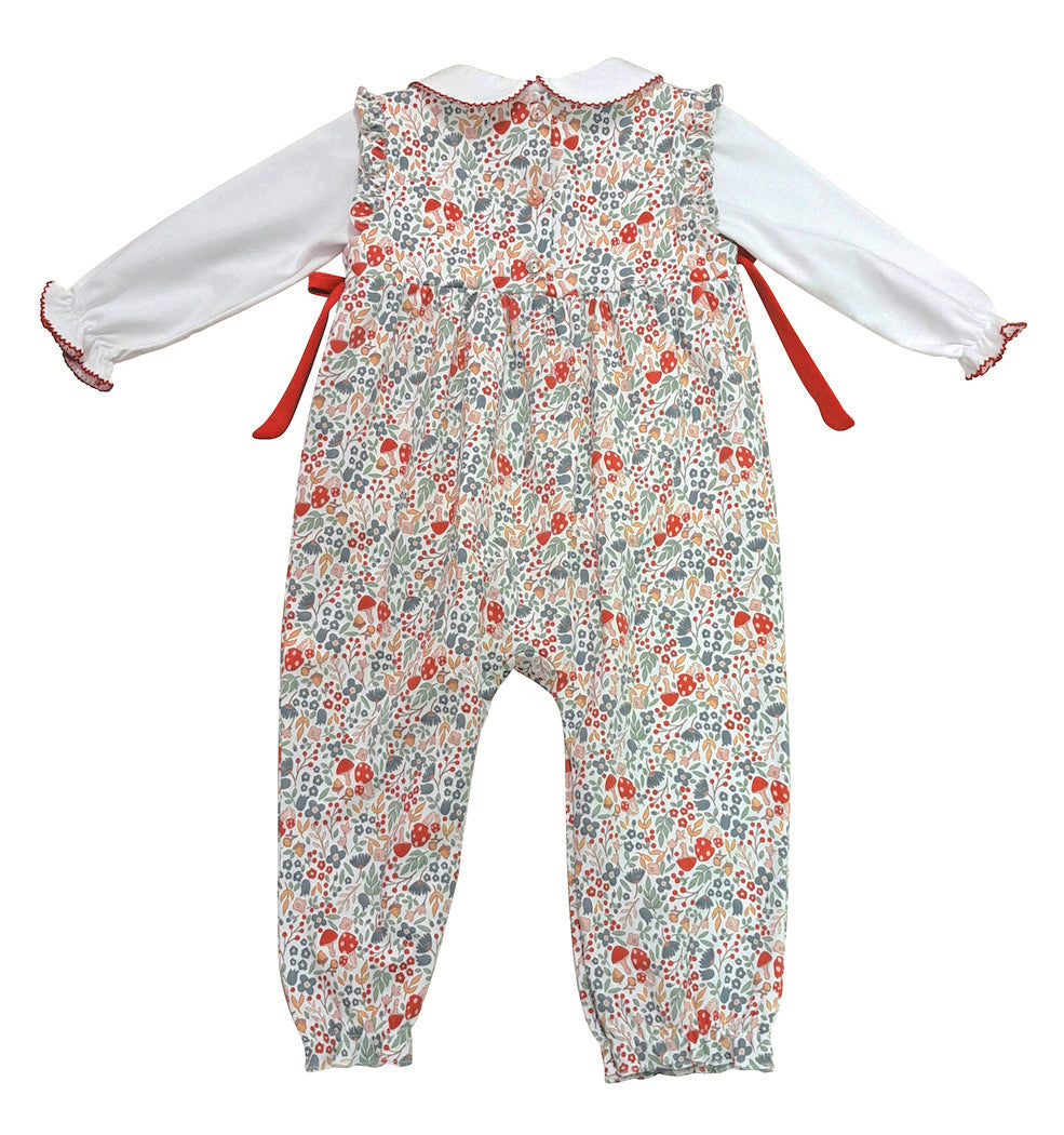 Baby Girl's "Fall Flowers" Romper Set with White Long Sleeve Top - Little Threads Inc. Children's Clothing