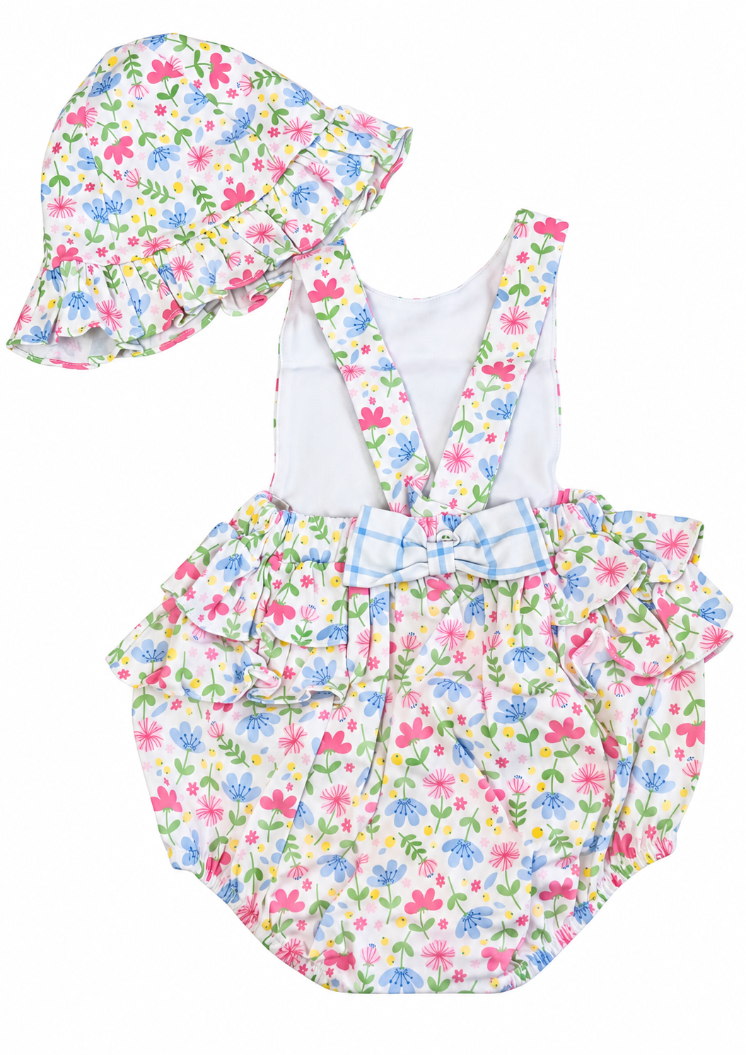 Palm Beach Girls Sunsuit and Sunhat Set - Little Threads Inc. Children's Clothing