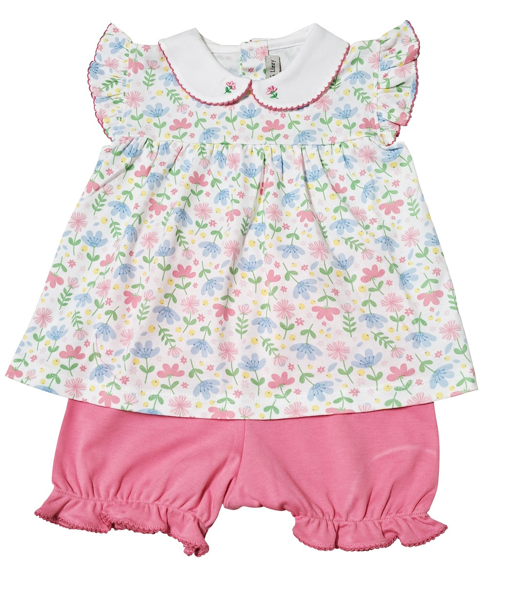 Girl's Diaper Set Pima Cotton Palm Beach Collection - Little Threads Inc. Children's Clothing
