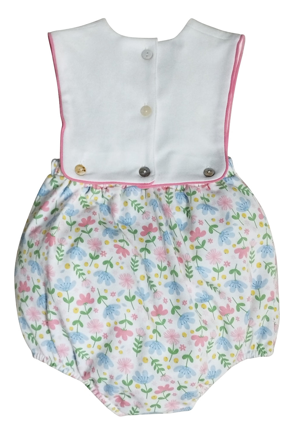 Girl Bubble Romper Pima Cotton Palm Beach Collection - Little Threads Inc. Children's Clothing