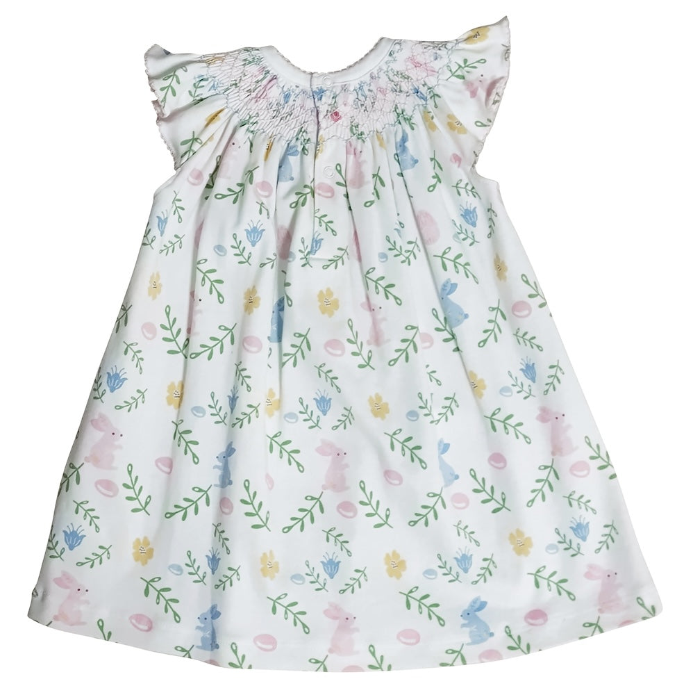 Girl's Bishop Easter floral with Bunnies - Little Threads Inc. Children's Clothing