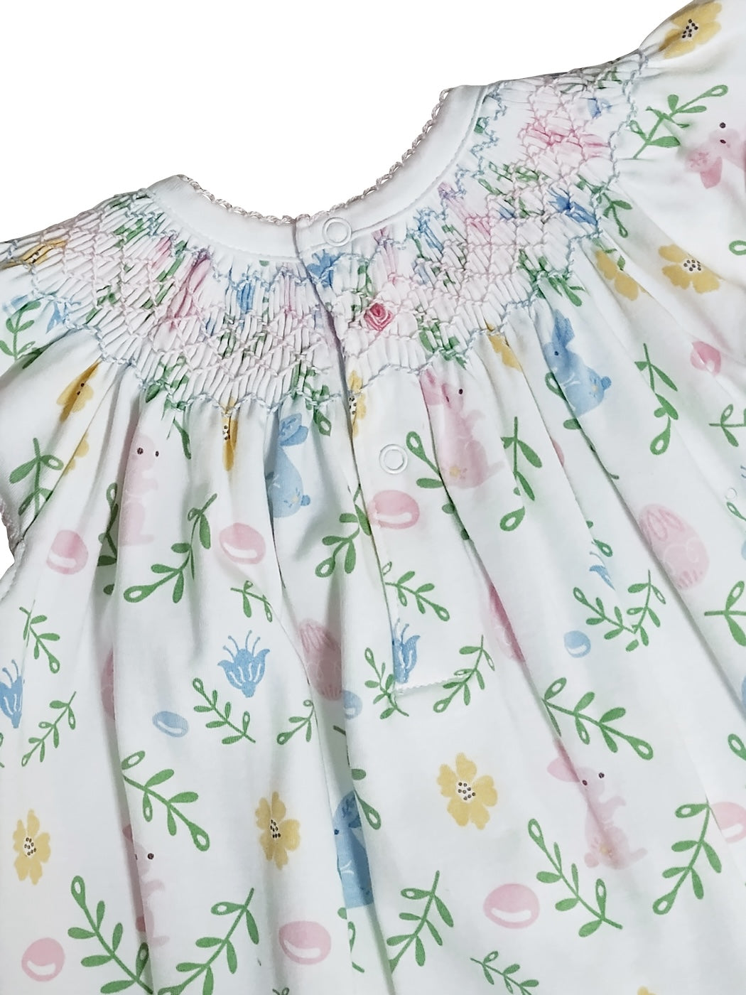 Girl's Bishop Easter floral with Bunnies - Little Threads Inc. Children's Clothing