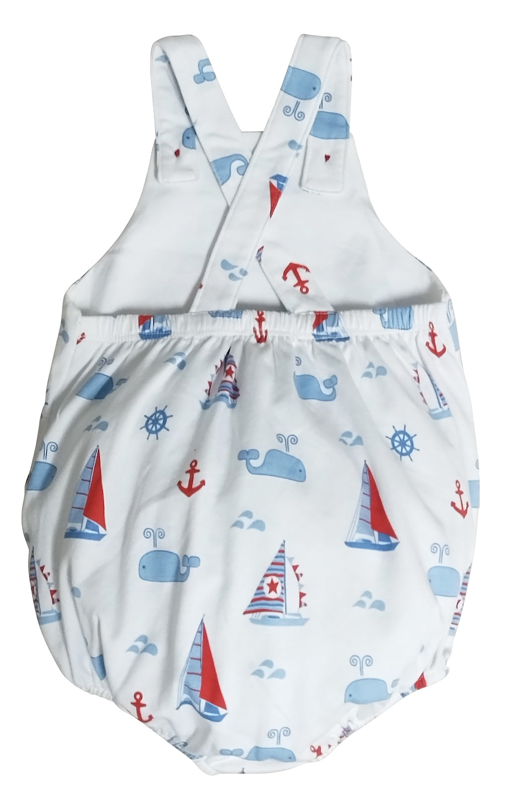 Nantucket Whales and sailboats Print Baby boy sun bubble - Little Threads Inc. Children's Clothing
