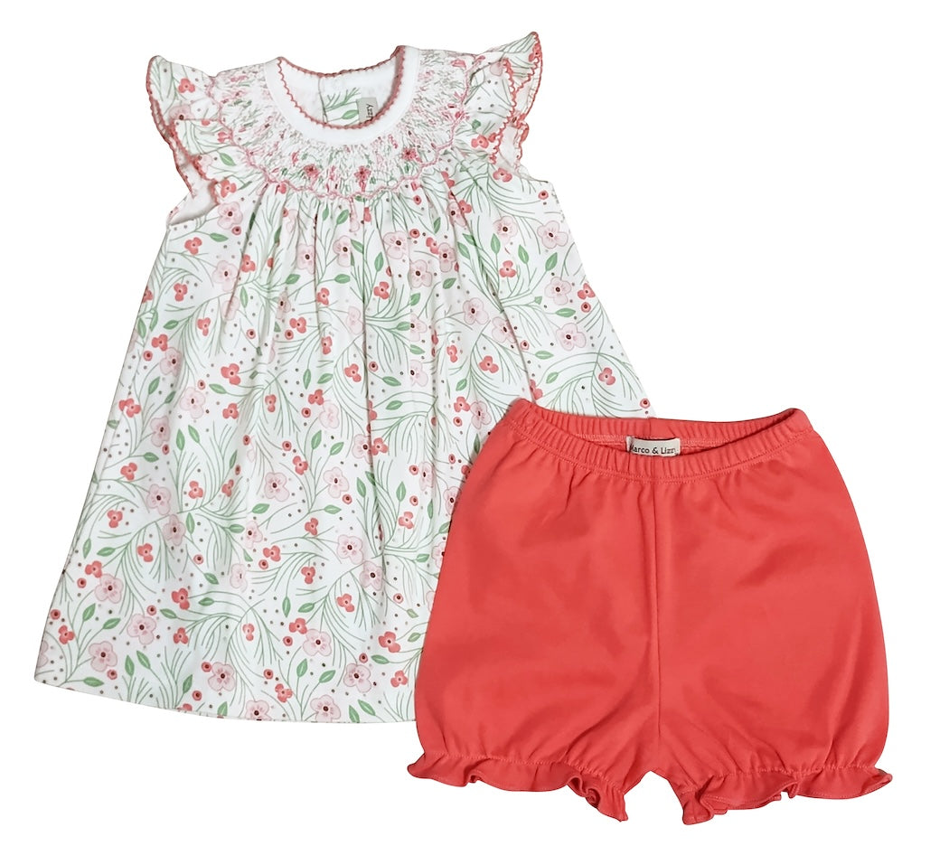 Cherry Blossoms Girl's Hand Smocked Bishop - Little Threads Inc. Children's Clothing