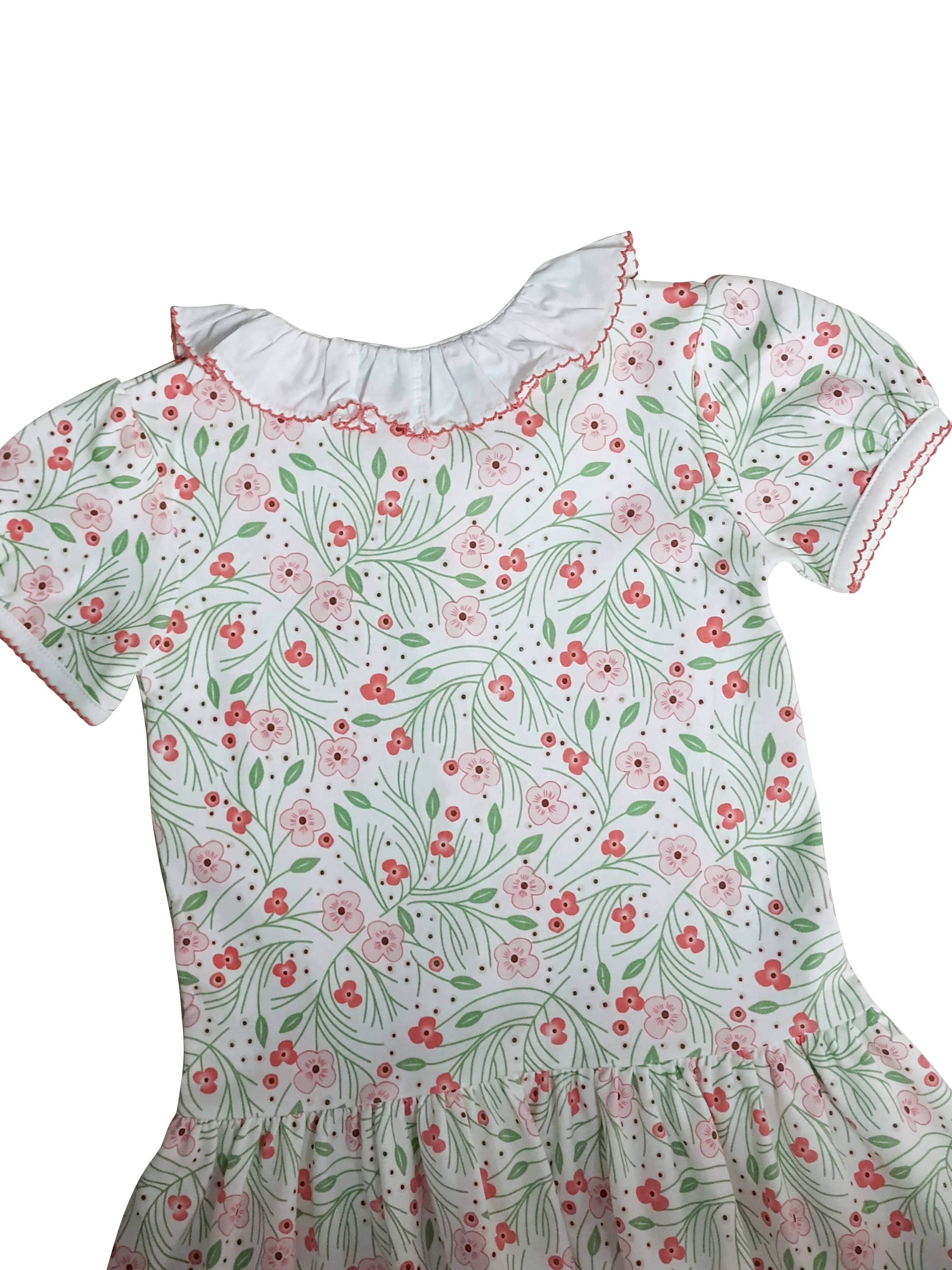 Cherry Blossoms Girl's Dropped Waist Dress - Little Threads Inc. Children's Clothing