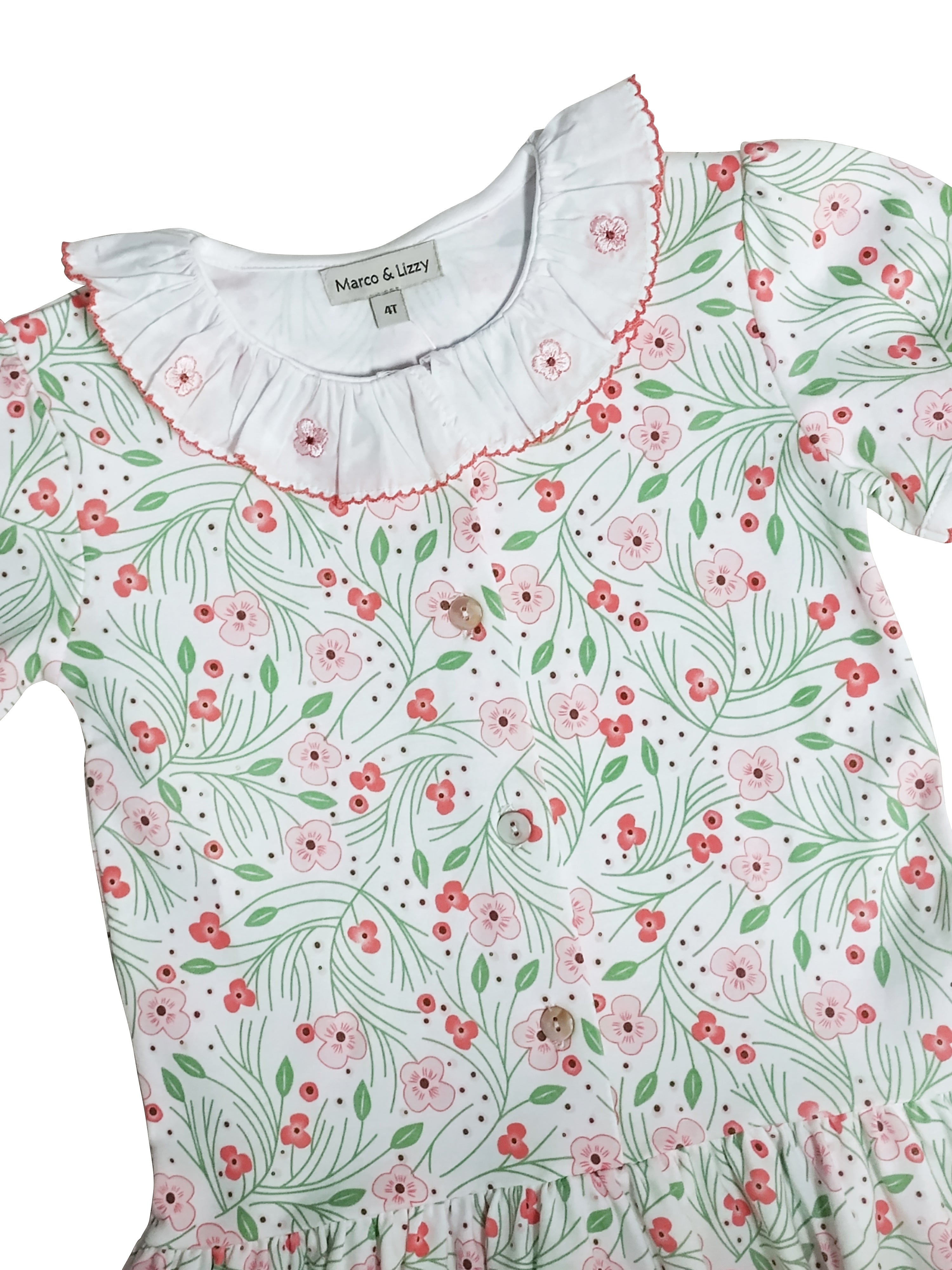 Cherry Blossoms Girl's Dropped Waist Dress - Little Threads Inc. Children's Clothing