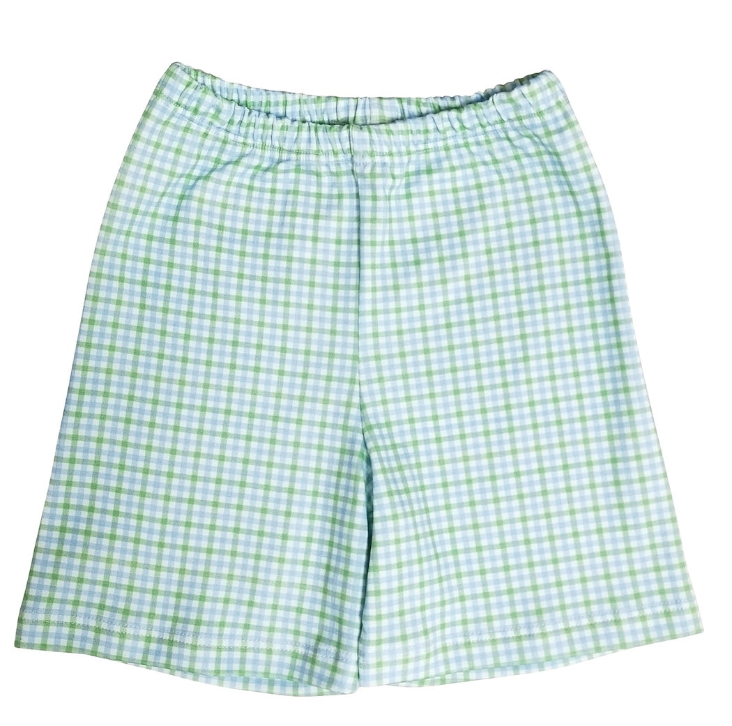 Boys Green and blue Pima cotton short set - Little Threads Inc. Children's Clothing