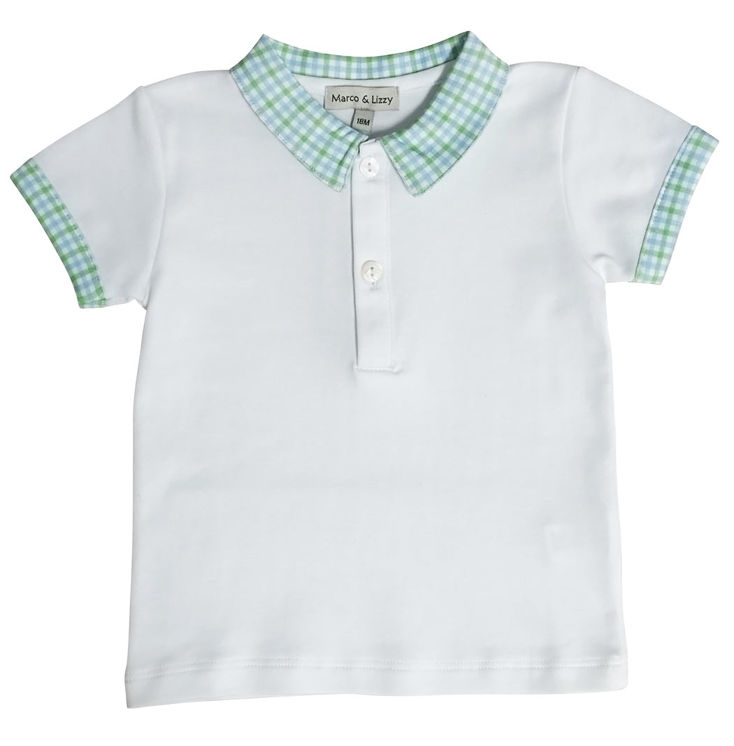 Boys Green and blue Pima cotton short set - Little Threads Inc. Children's Clothing