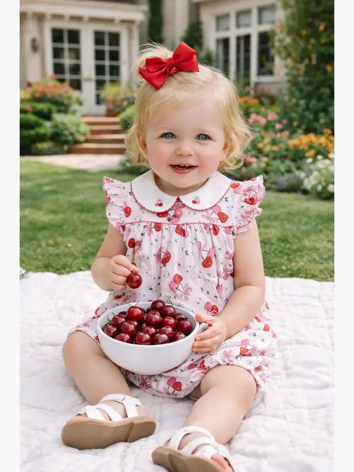 Cherries Baby Girl Bubble - Little Threads Inc. Children's Clothing
