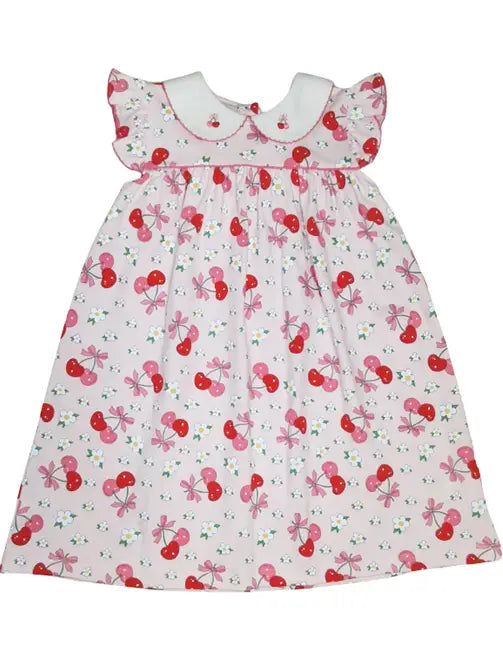 Cherries Girl's Float Dress - Little Threads Inc. Children's Clothing