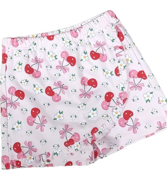 Cherries Print Girl's Skort - Little Threads Inc. Children's Clothing