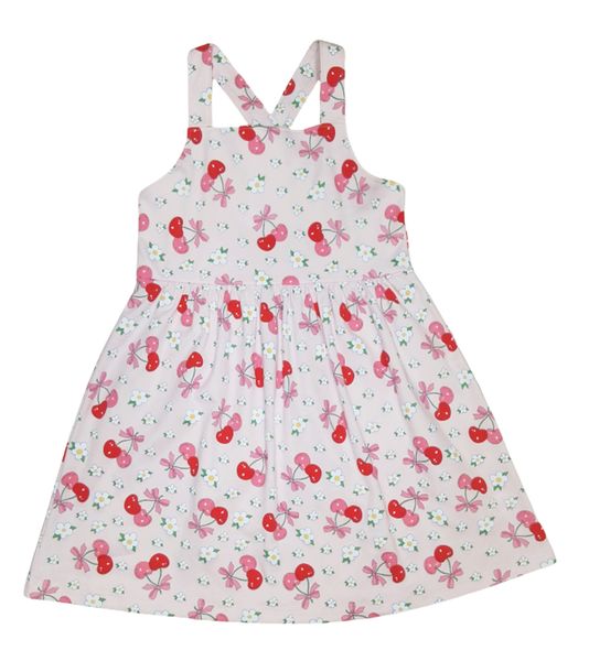 Cherries Sun Girl's Dress - Little Threads Inc. Children's Clothing