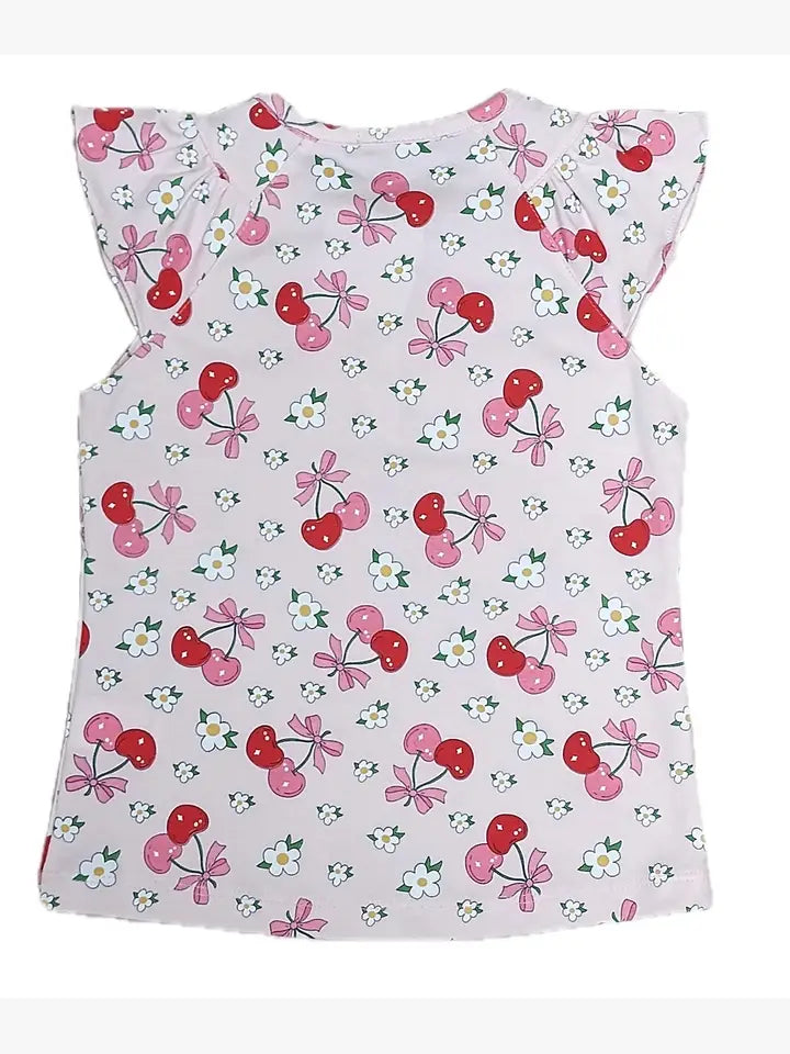 Cherries Printed Girl's Top - Little Threads Inc. Children's Clothing
