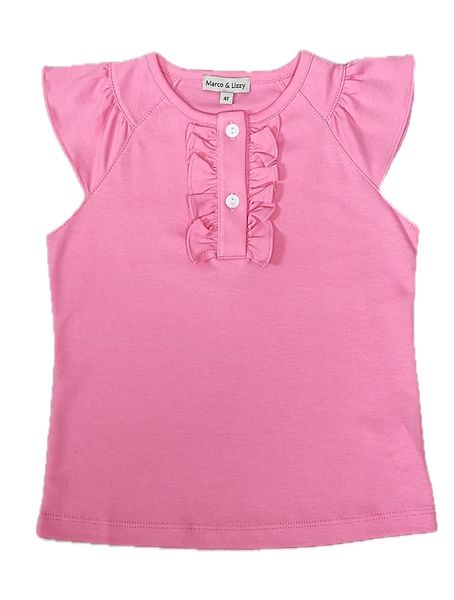 Cherries Hot Pink Girl's Pima Top - Little Threads Inc. Children's Clothing