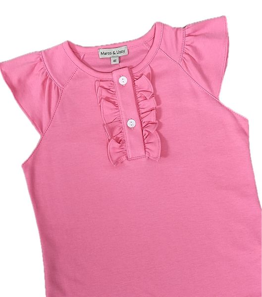 Cherries Hot Pink Girl's Pima Top - Little Threads Inc. Children's Clothing