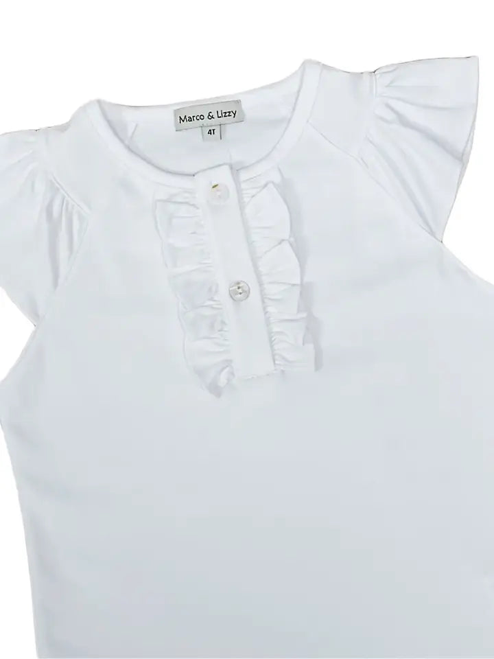 Cherries White Girl's Pima top - Little Threads Inc. Children's Clothing