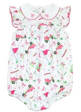 Preorder Golf Collection Girl's Romper - Little Threads Inc. Children's Clothing