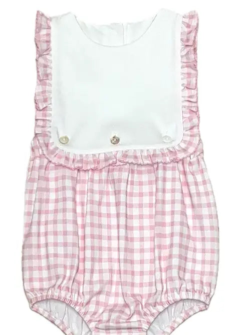 Easter Bunnies Pink Checks Baby Girl's Sun Bubble - Little Threads Inc. Children's Clothing