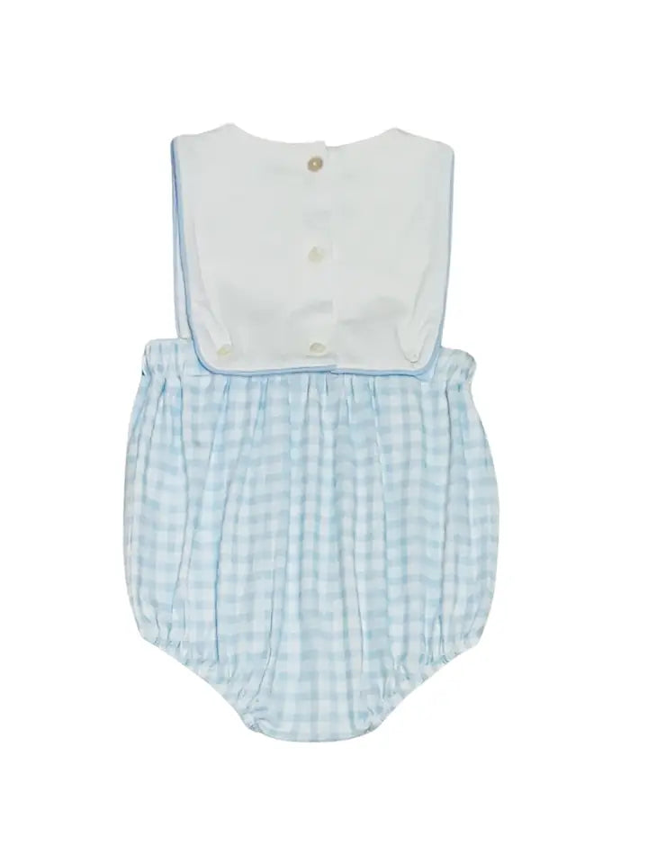 Easter Bunnies Blue Checks Baby Boy Sun Bubble - Little Threads Inc. Children's Clothing