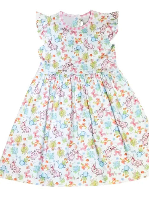 Easter Bunnies Classic girl's dress - Little Threads Inc. Children's Clothing